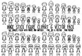 HUGE Stick Figure Clipart Clip Art Set, Stick Figure Famil
