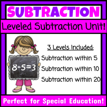 Preview of Subtraction Unit Special Education Math Subtraction Activities Math Fact Fluency