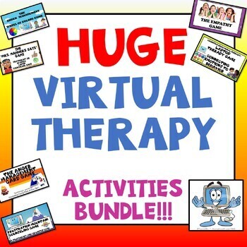 Preview of HUGE Teletherapy and/or Virtual COUNSELING BUNDLE; Grades K-8