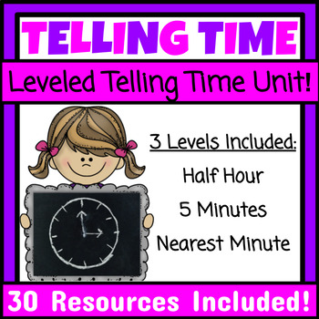 Preview of Telling Time Unit Special Education Functional Math Life Skills Curriculum Time