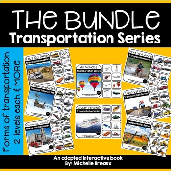 Preview of HUGE Transportation Bundle- 8 Adapted Books (2 levels) Vehicle sort & MORE