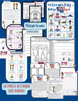 Preview of BIG Veterans Day Bundle for Multiple Grades Homeschool After-School Schoolhouse