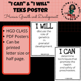 HUMAN GROWTH AND DEVELOPMENT (HGD) TEKS POSTERS