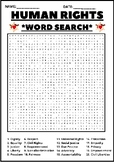 HUMAN RIGHTS WORD SEARCH Puzzle Middle School Fun Activity