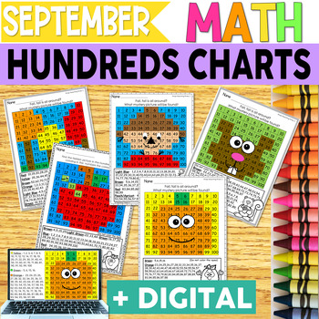Preview of HUNDREDS CHART- SEPTEMBER - Fall Math Activity - with Digital Resources