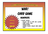 PLACE VALUE - WAR - Card Game - Hundreds