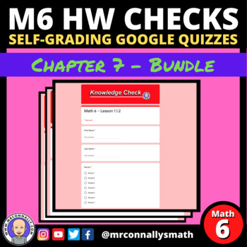 Preview of HW Quizzes: Math 6 - Chapter 7 Bundle - Self-Grading Google Quizzes