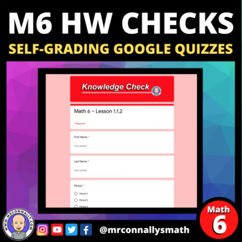 Preview of HW Quiz: Math 6 - Lesson 8.1.5 - Self-Grading Google Quiz