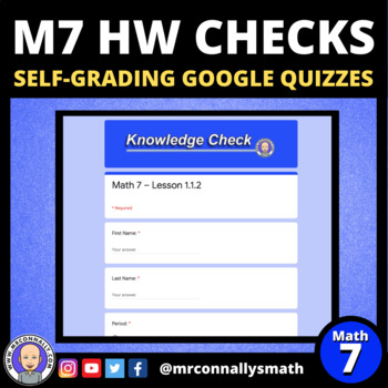 Preview of HW Quiz: Math 7 - Lesson 2.1.1 (Part 1) - Self-Grading Google Quiz