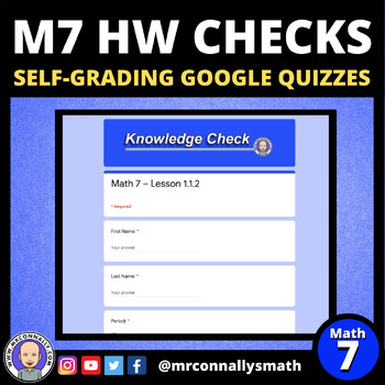 Preview of HW Quiz: Math 7 - Lesson 2.1.2 - Self-Grading Google Quiz