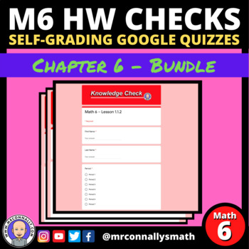 Preview of HW Quizzes: Math 6 - Chapter 6 Bundle - Self-Grading Google Quizzes