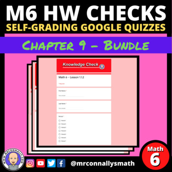 Preview of HW Quizzes: Math 6 - Chapter 9 Bundle - Self Grading Google Quizzes