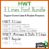 HWT 3 Lines (Primary Lines) Font Bundle-Handwriting Letter