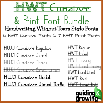 Preview of HWT Style Cursive & Print Font Bundle