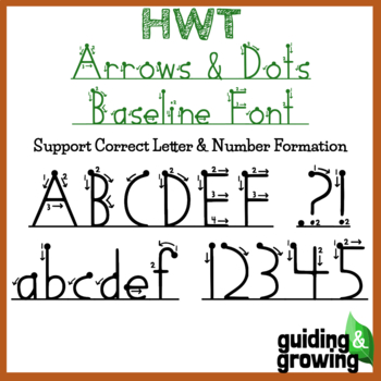 Preview of HWT Style - Arrows & Dots Baseline - Letter Formation Font