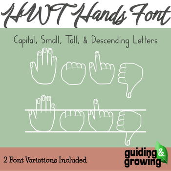 Preview of HWT Hands Font - small, tall, descending for HWT Hand Activity