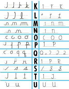 Cursive HWT Handwriting Without Tears Reference Sheets Charts Step-By-Step