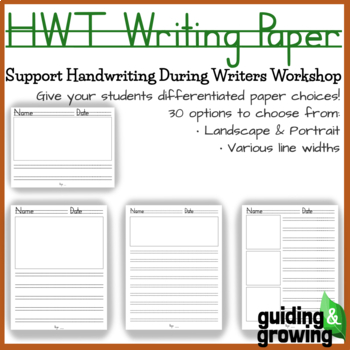 Preview of HWT Style Writing Paper - 56 Choices
