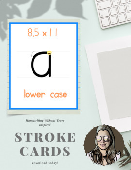 Preview of CHD 8.5x11 HWT Inspired Lower Case Letters Stroke Cards