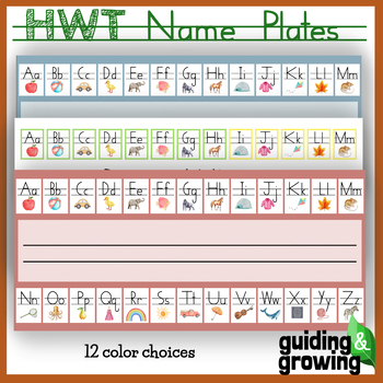 Preview of EDITABLE HWT Phonics Alphabet Name Plates