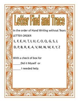 Letter Find And Tracing Worksheet To Go With Hwwt By My Little Dragonflies