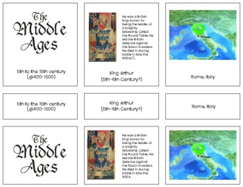 Preview of HY001 (PDF): Medieval Period\Middle Ages (3 part cards) (14pgs)