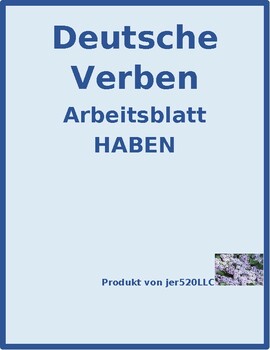Preview of Haben German Verb Worksheet