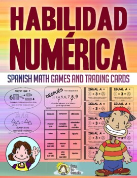 Preview of Spanish Habilidad Numérica Vocabulary & Spanish Math Activities - Number Sense