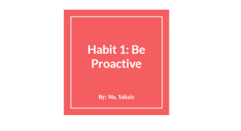 Preview of Habit 1: Be Proactive 