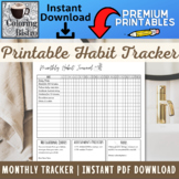 Habit Tracker Journal, Habit Tracker Printable, Daily Habi