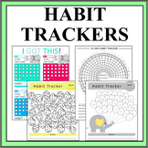 Habit Trackers, 40 Different Tracker Sheets, Colored and B