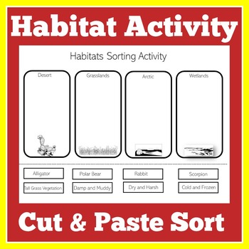 Preview of ANIMAL HABITATS Worksheet Activity Pre-K, Kindergarten 1st 2nd Grade SCIENCE