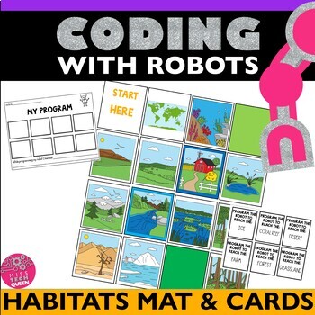 Preview of Bee Bot Activity Habitat Science Robot Mouse Coding Mats and Mazes Dash