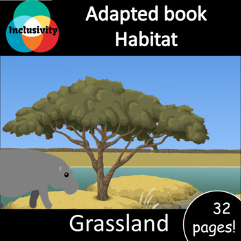 Preview of Habitat Grassland ADAPTED BOOK (level 1, level 2 and level 3) & activities