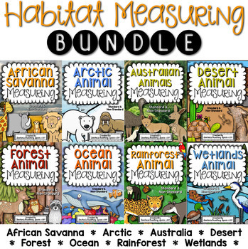 Preview of Habitat Measurement BUNDLE  |  Measuring Animals Books and Math Centers