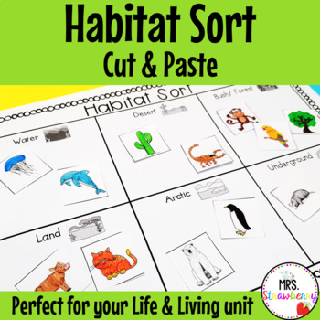 Preview of Animal Habitat Sort Cut and Paste
