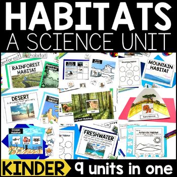 Preview of Animal Habitats Science Unit | Animal Habitats Kindergarten Science BUNDLE