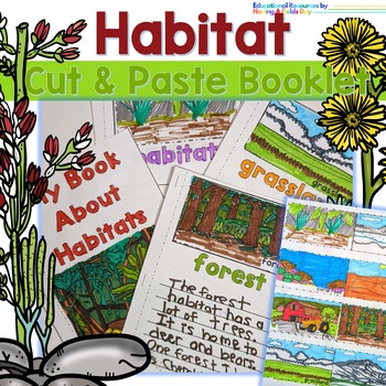 Preview of Habitats Cut and Paste Matching Mini Booklet  | Research Template