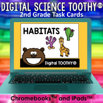 Preview of Habitats Digital Science Toothy ® Task Cards | Distance Learning Games