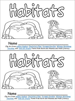 Preview of Habitats Emergent Reader for Kindergarten Science