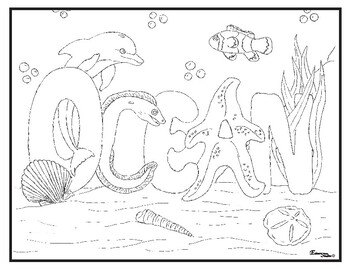 ocean coloring page