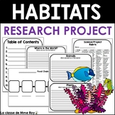 Habitats Research Report Template - Grade 3-6 Science Project
