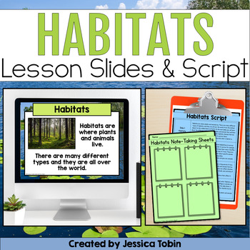 Preview of Habitats PowerPoint Slides and Note Taking Graphic Organizers Worksheets