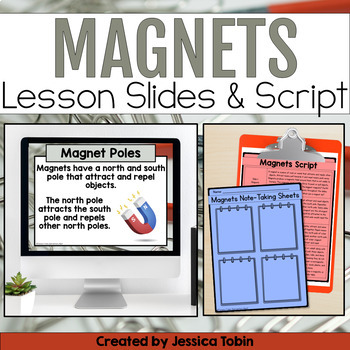 Preview of Magnets and Magnetism PowerPoint Slides and Note Taking Graphic Organizers