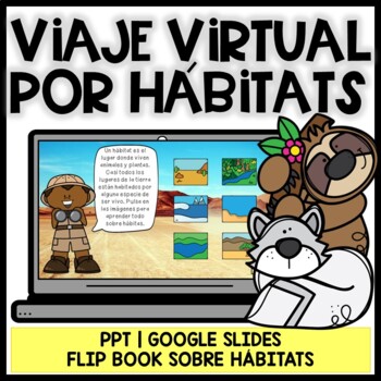 Preview of Habitats Virtual Trip in Spanish | End of the year Field Trip | Viaje virtual