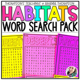 Habitats Word Search Pack | Animal Habitats | Science Earl