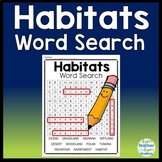 Animal Habitats Word Search: Word Search includes 11 Habit