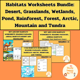 Habitats Worksheets Bundle | Grades 1-4