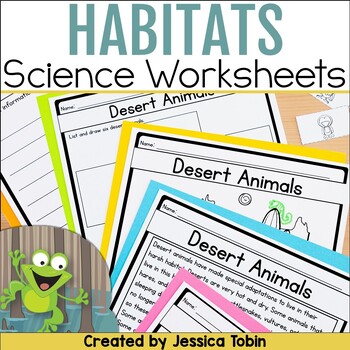 Preview of Habitats Worksheets and Reading Passages, Animal Habitats - Desert, Ocean, More