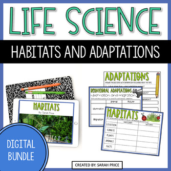 Preview of Habitats & Adaptations Digital Activities - 2nd, 3rd & 4th Grade Science Lessons